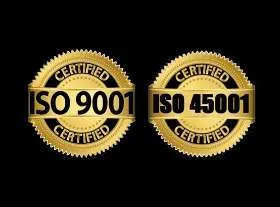 certificado iso 9001 e iso 45001