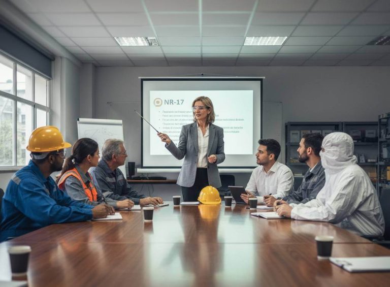 Especialista em SST ensina trabalhadores de diversas categorias sobre a NR 17 e ergonomia