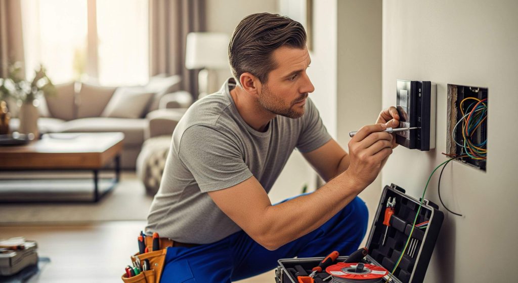 Demonstração de como instalar interfones, apropriada a diversos modelos