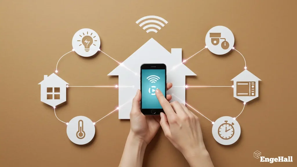 como automatizar a casa: ilustração conceitual de casa inteligente