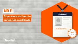 Cartão de identificação de operador de empilhadeira com validade de 1 ano, conforme o item 11.1.6.1 da NR 11