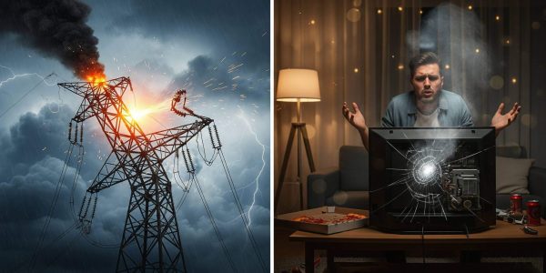 Oscilação de energia queima aparelho elétrico de consumidor